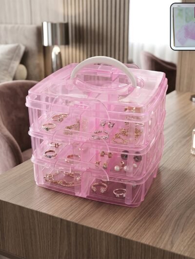 3-Tier Craft Storage Box – 18 Adjustable Compartments for Organizing