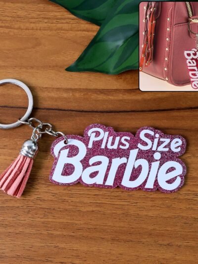 Plus Size Barbie Keychain – Glitter Finish & Tassel Charm