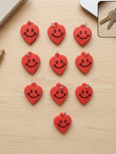 Heart-Shaped Smile Keychains – Vibrant & Durable Accessory Set