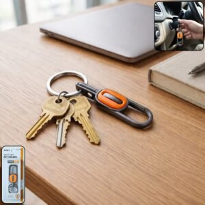 Heavy Duty Push Lock Metal Keychain – Secure Dual Ring Design