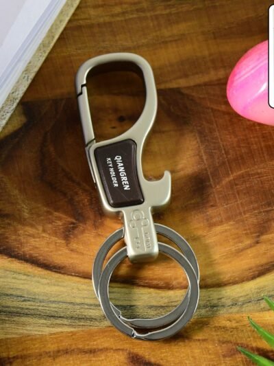 Metal Carabiner Keychain – Durable with Dual Rings & Clip Hook