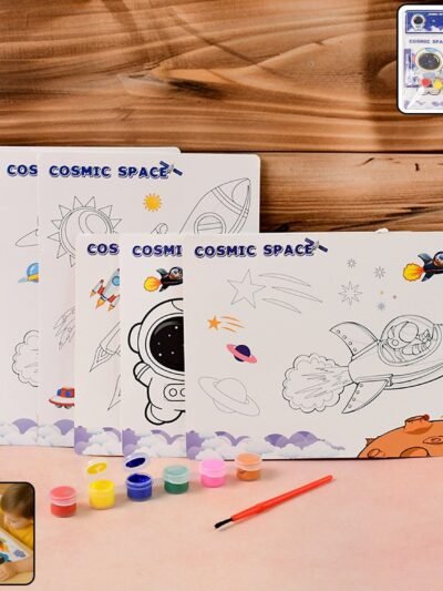 Kids Painting and Coloring Kit – Cosmic Space Theme for Creative Fun