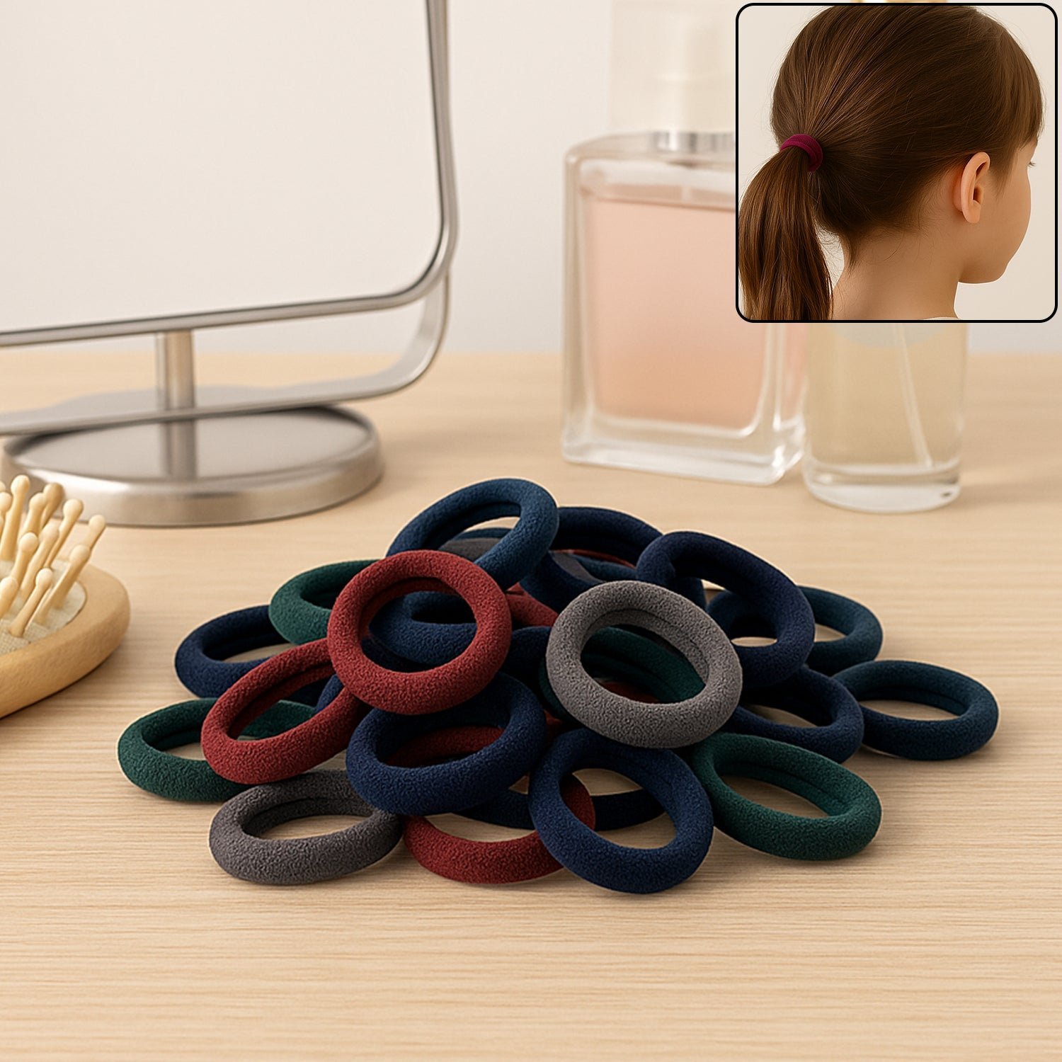 Small Hairbands � Multicolour Rubber Bands (Pack of 100) | Calm & Curl