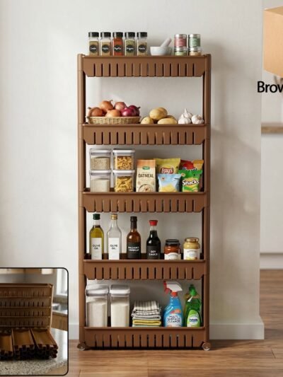 Kitchen Storage Rack – Space-Saving Multi-Tier Organizer with Wheels