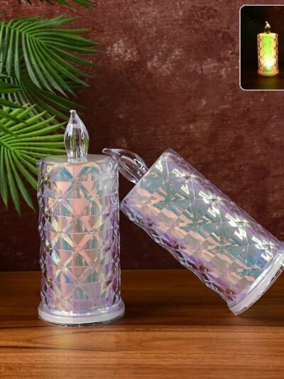 LED Candle Lights – Decorative Holographic Set of 2 with Flickering Glow
