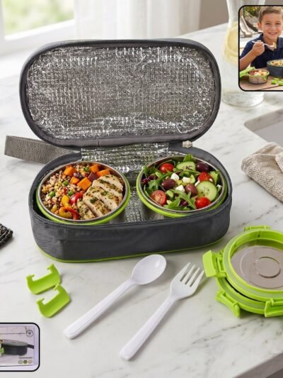 Stainless Steel Lunch Box Set � Durable & Leakproof with Carry Bag