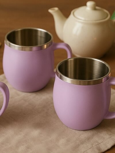 Double Wall Stainless Steel Mug Set – Insulated 6-Pc 200ml