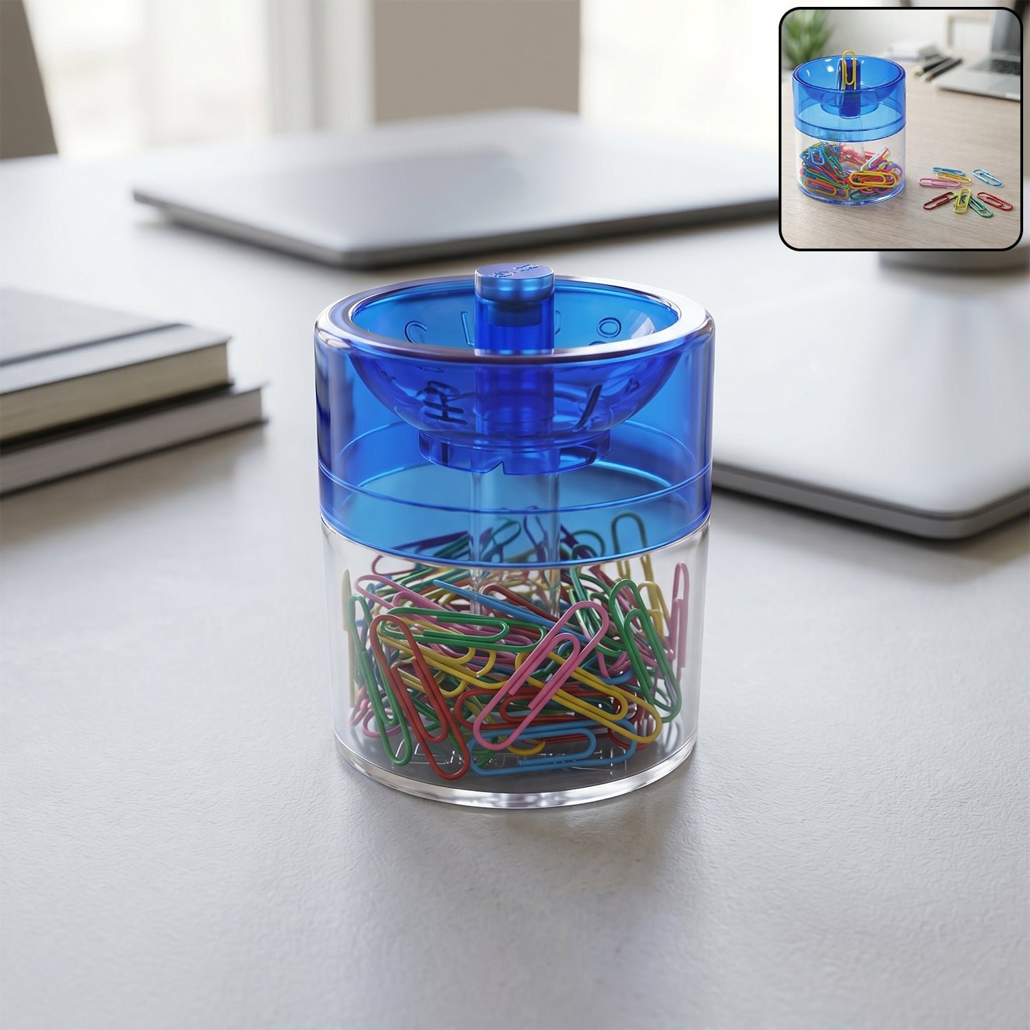 Magnetic Pin & Paper Clip Dispenser � Compact Desk Organizer for Office & Home