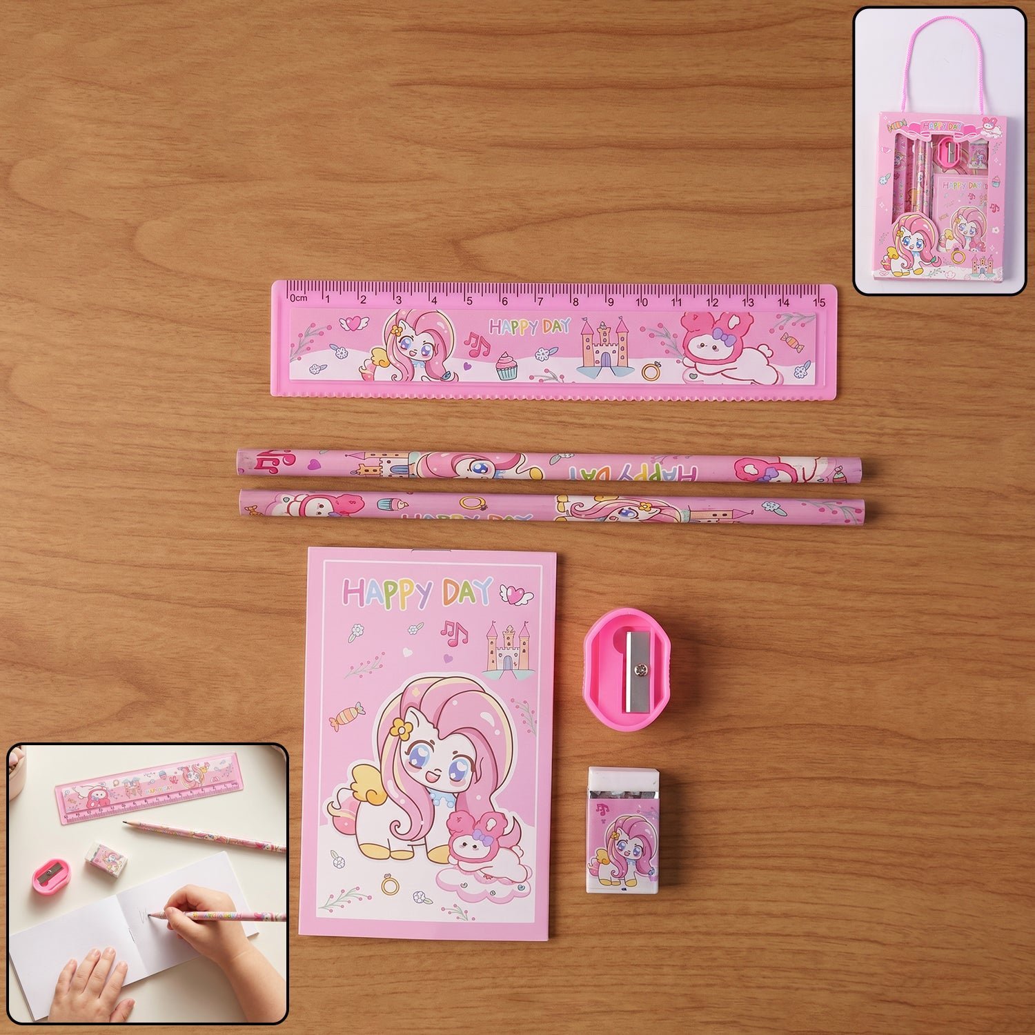 Cartoon Stationery Gift Set � Complete Kids School Supplies with Unicorn Design