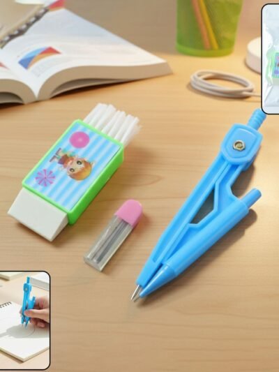 Kids Drawing Compass Set – Precise Geometry Tool with Eraser