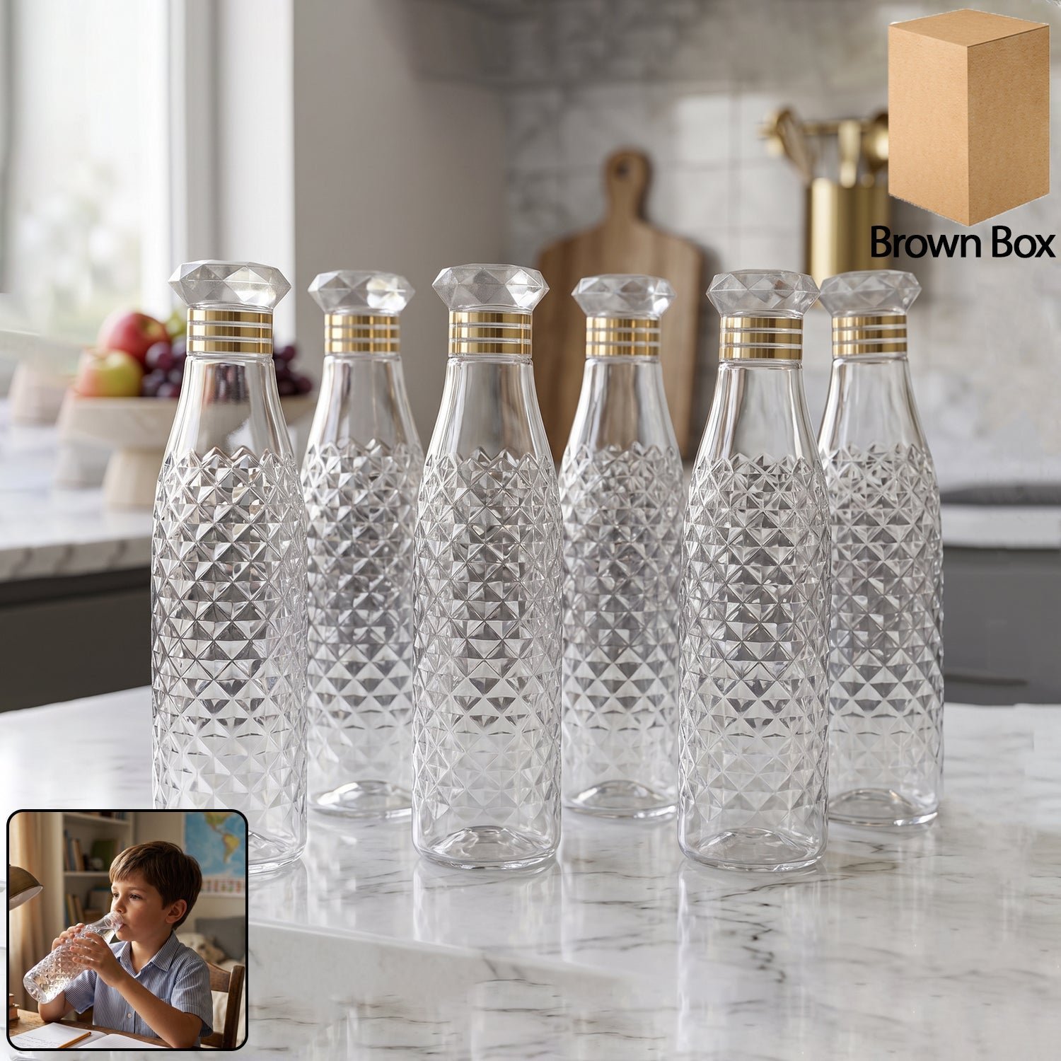 Water Bottle Set � Stylish 1000ml Capacity for Daily Use