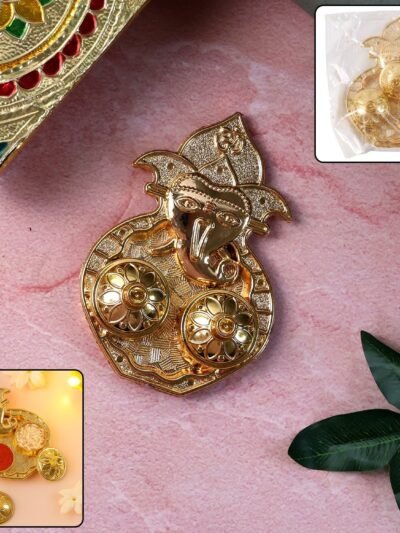 Lord Ganesha Kumkum Dish – Decorative Dual Compartment Pooya Accessory