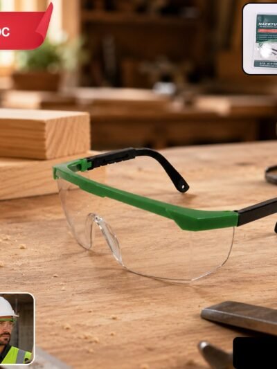 Adjustable Safety Goggles � Impact-Resistant Polycarbonate Lens for Workplace & Outdoor