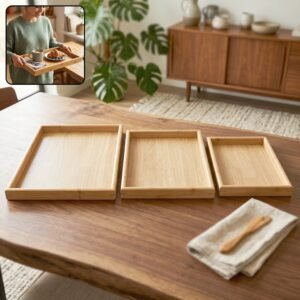 Wooden Finish Multipurpose Serving Tray Set � Stylish & Durable
