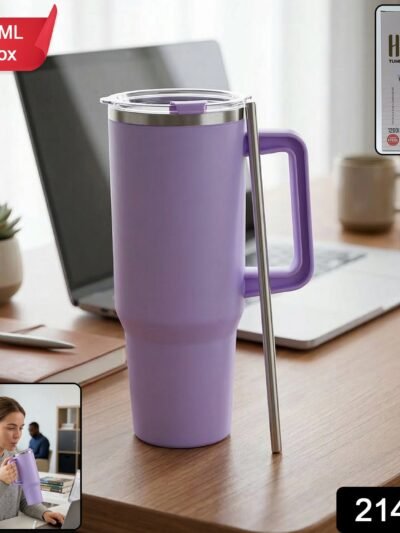 Insulated Tumbler Mug – Large 1200ML Capacity with Handle & Straw