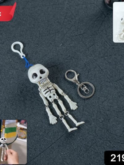 Skeleton Doll Keychain – Movable Skeleton with Metal Hook for Bag & Keys