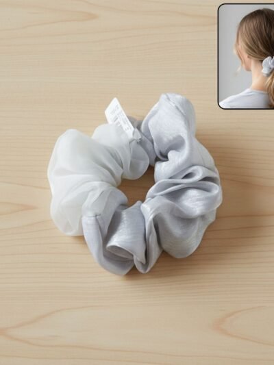 Satin Mesh Hair Scrunchie – Soft, Stretchable & Stylish
