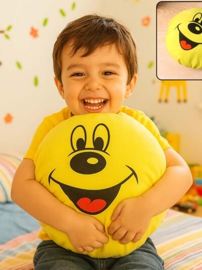 Smiley Face Plush Pillow Cushion – Soft & Cozy 30x30 cm