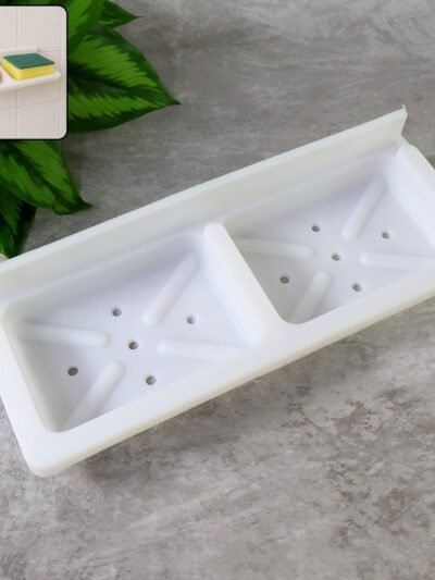 Double Compartment Wall Mounted Soap & Sponge Holder – Space Saver