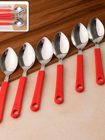 Stainless Steel Table Spoon Set – Durable, Comfortable Grip (6 Pc)