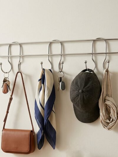 Wall Mounted Metal Hook Rack – Sleek & Heavy Duty Organizer