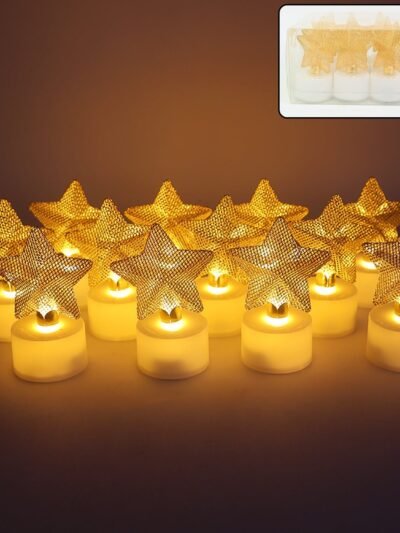 LED Star Candles – Set of 12 Flameless Decorative Tealights