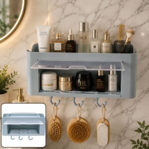 Wall Mounted Storage Organizer Shelf � Space-Saving Bathroom & Kitchen Solution