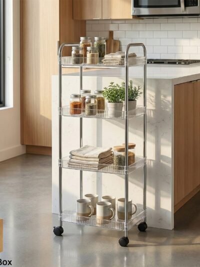 4 Layer Storage Trolley with Wheels – Multipurpose Organizer Cart
