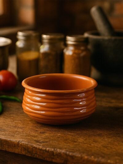 Terracotta-Style Serving Bowl – Glossy, Durable & Multipurpose