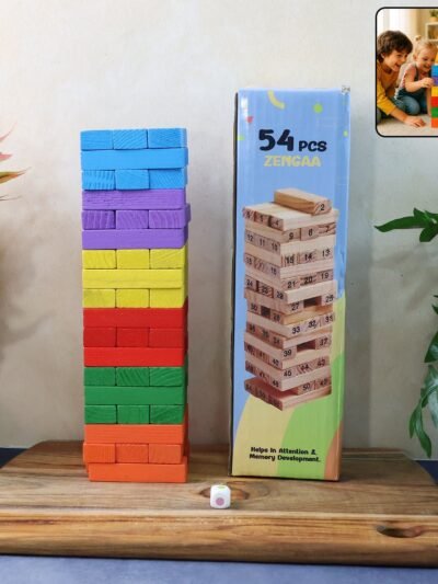 Wooden Stacking Tower Game – 54-Piece Classic Fun