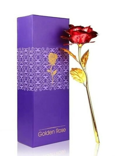 24K Artificial Golden Rose – Elegant Lasting Gift with Box