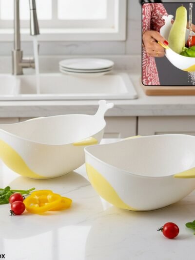 Rice Washing Bowl & Strainer 2 Pc – Multipurpose Kitchen Tool
