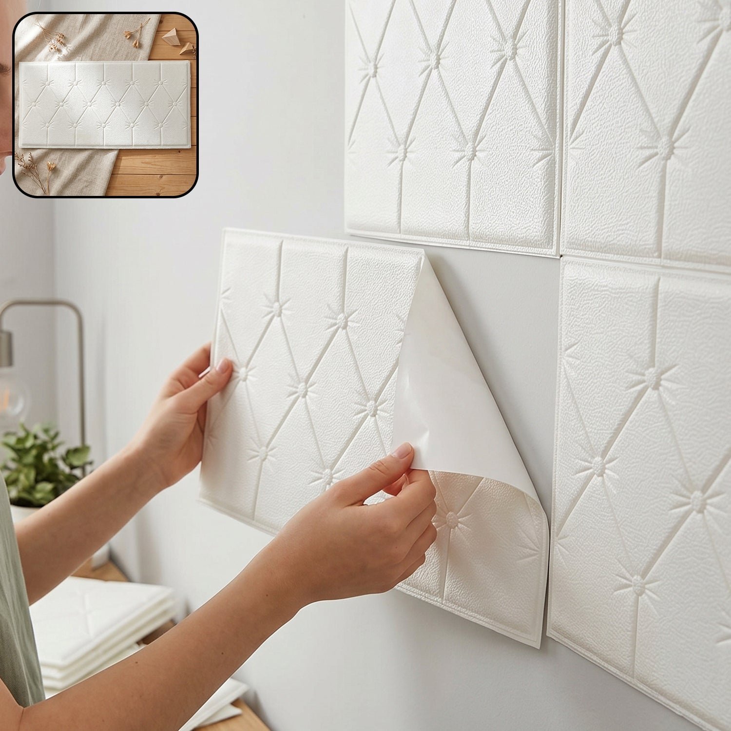 Self Adhesive 3D Foam Wall Panel � Easy Install & Stylish Texture