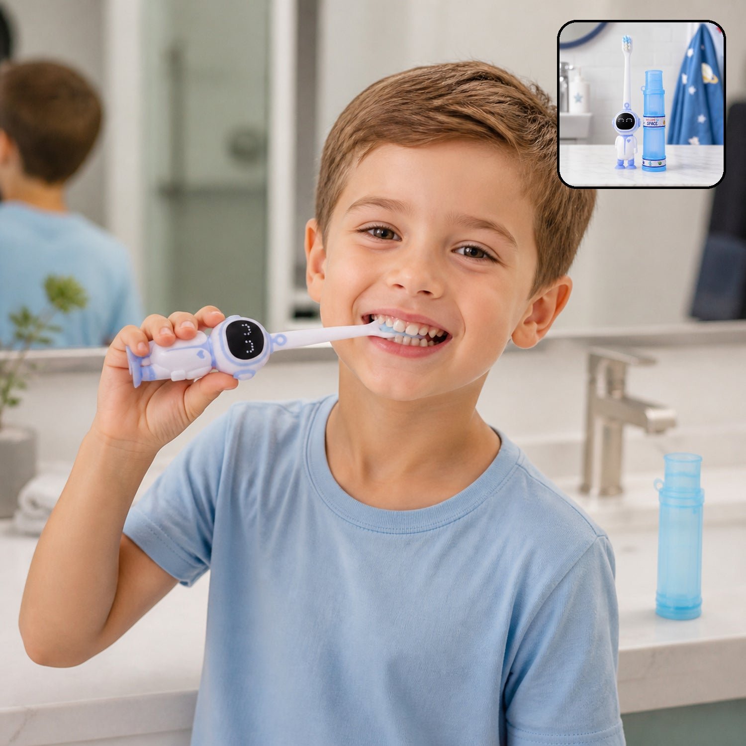 Kids Toothbrush with Cartoon Car – Soft Bristle & Easy Handle